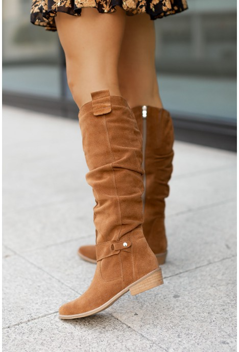Chic Slouchy Knee High Boots for Women with Side Zip and Elegant Strap Detail 3