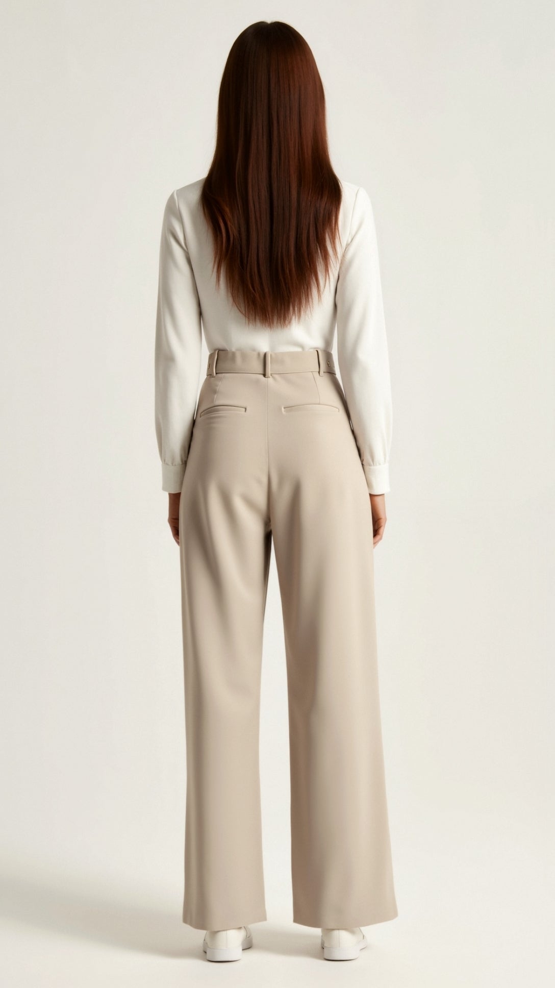 High-Waisted Wide Leg Trousers for Women with Pleated Front and Side Pockets 3