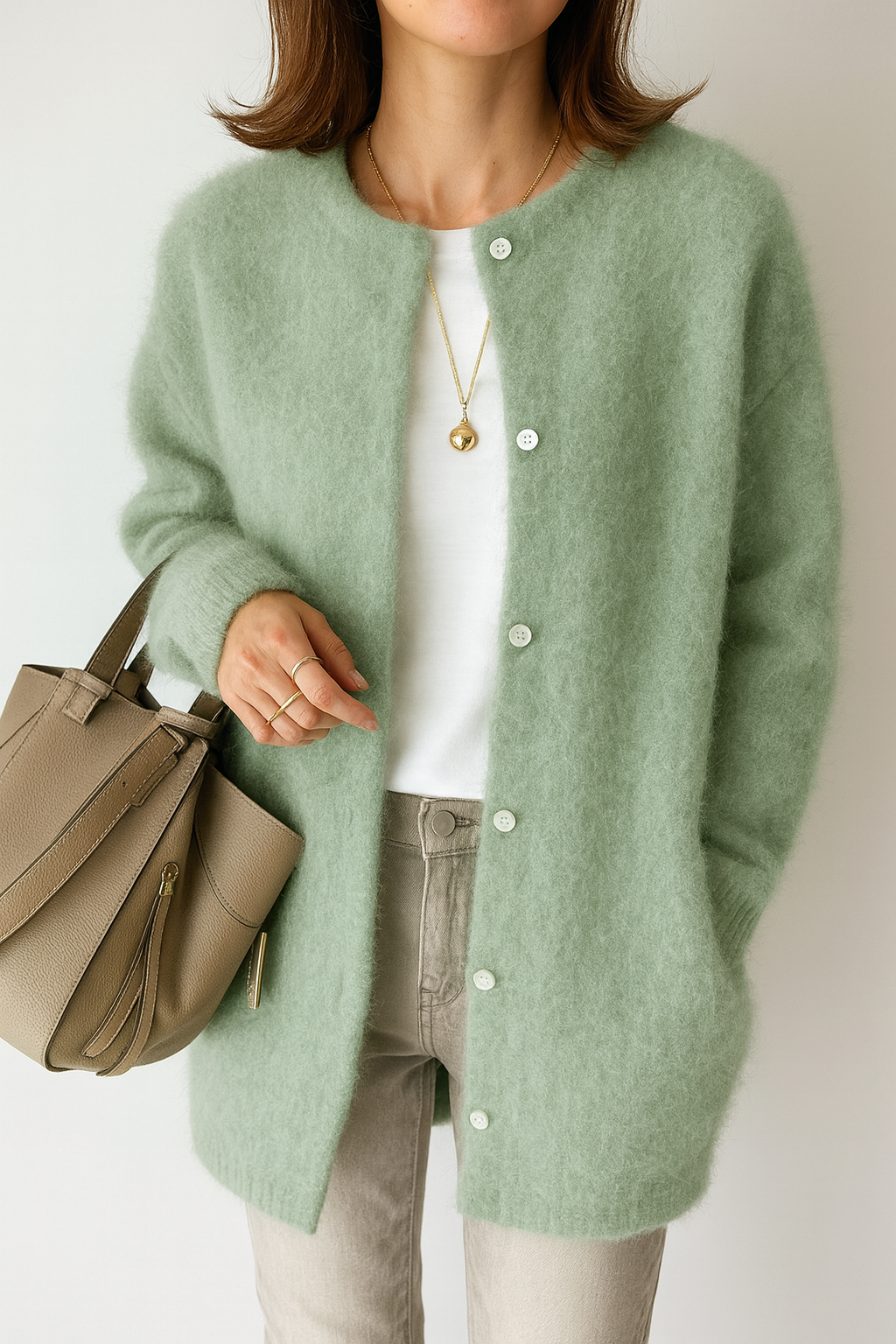 Women's Oversized Long Cardigan - Soft Touch with Press-Stud Closure for Casual and Smart Casual Wear 1